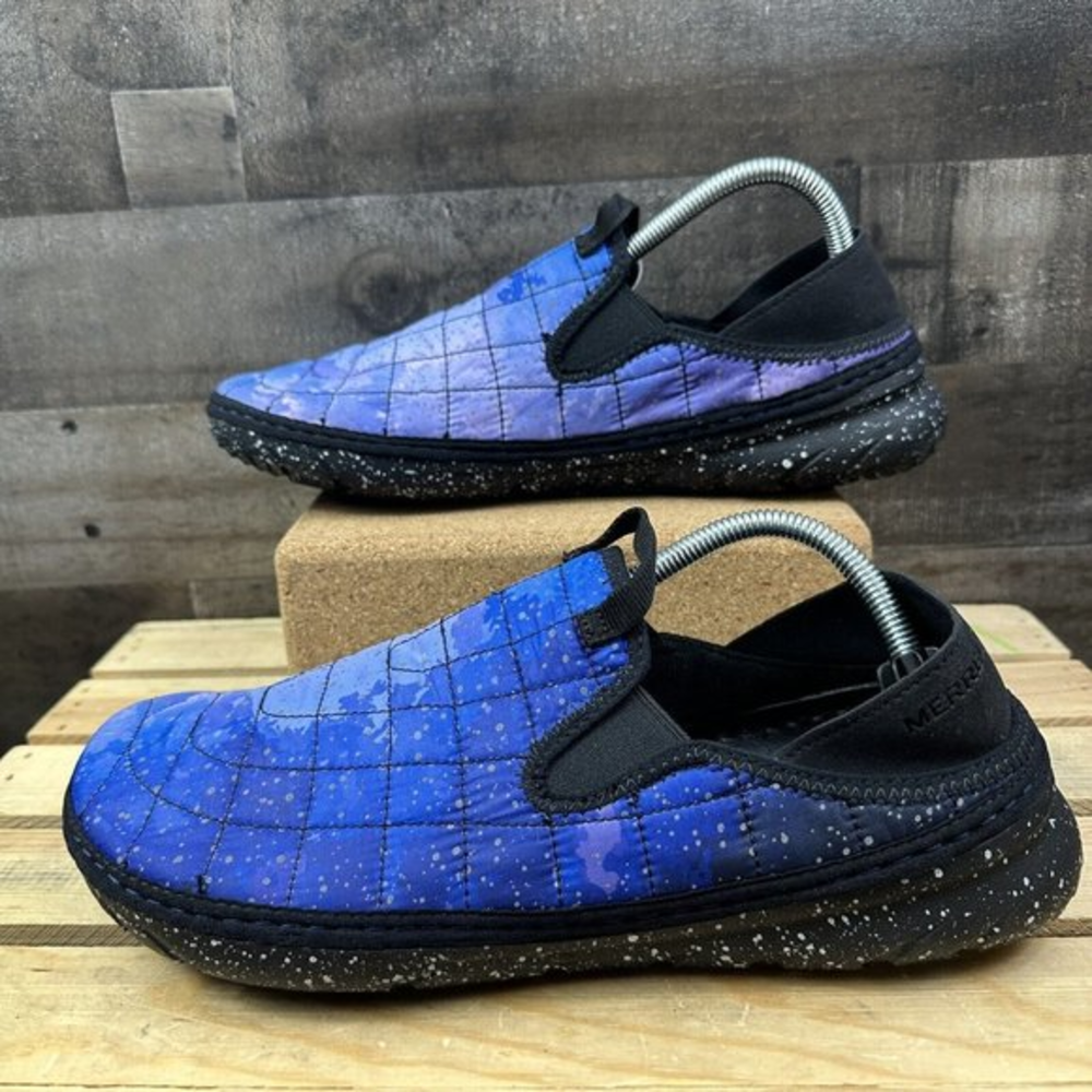 Merrell Men's Hut Moc Slip On Shoe Night‎ Sky Stars Quilted Upper J003711 Blue